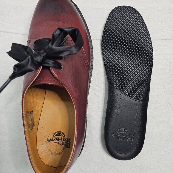 Dr Doc Martens Air Wair 1461 Lace Up Oxfords Burgundy Shoes Women's Size 7 Men 6 - Picture 12 of 13